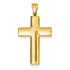 14k Yellow Gold 1 1/4in Hollow Cross Pendant