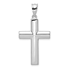 14k White Gold Hollow Wide Latin Cross Pendant 1in