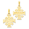 14kt Yellow Gold 7/8in Jerusalem Cross Pendant