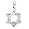 14k White Gold 3/4in Star Of David Pendant