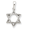 14k White Gold 5/8in Rustic Star Of David Pendant