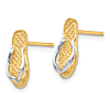 14k Yellow Gold and Rhodium Flip Flop Earrings
