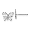 14k White Gold Butterfly Earrings With Textured Finish