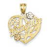 14kt Yellow and Rose Gold with Rhodium #1 Daughter Heart Pendant