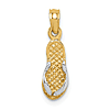 14k Yellow Gold Rhodium Flip Flop Pendant 1/2in