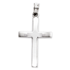 14kt White Gold 3/4in Beveled Latin Cross Pendant