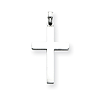 14k White Gold Plain Latin Cross Pendant 15/16in