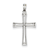 14k White Gold 15/16in Tapered Cross with Rounded Edges
