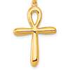 14k Yellow Gold 7/8in Ankh Cross Pendant