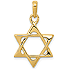 Star of David Pendant with Open Back 3/4in 14k Yellow Gold