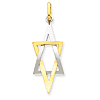 14k Two-tone Gold 1 1/4in Elongated Jewish Star of David Pendant