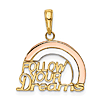 14k Tri-tone Gold Follow Your Dreams Rainbow Pendant