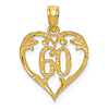 14k Yellow Gold 60th Anniversary Heart Pendant