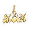 14k Yellow Gold MOM Charm with Cursive Lettering
