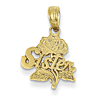 14k Yellow Gold Sister Pendant with Rose