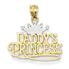 14kt Yellow Gold and Rhodium Daddy's Princess Pendant
