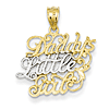 14kt Yellow Gold and Rhodium Fancy Daddy's Little Girl Pendant