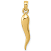 14kt Yellow Gold 3/4in Solid Italian Horn Pendant