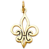 14kt Yellow Gold 5/8in Outline Fleur de Lis Charm