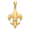 14k Yellow Gold Fleur-De-Lis Pendant with Open Back 7/8in