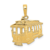 14k Yellow Gold Flat Cable Car Pendant