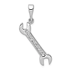 14k White Gold Wrench Pendant 7/8in