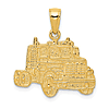 14k Yellow Gold Truck Cab Pendant 5/8in