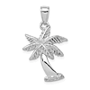 14k White Gold Palm Tree Pendant 3/4in 