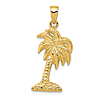 14k Yellow Gold Leaning Palm Tree Pendant 1in