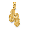 14k Yellow Gold Tiny Pair of Flip-Flops Pendant