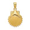 14k Yellow Gold Small Scallop Shell Pendant 5/8in