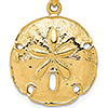 14kt Yellow Gold 3/4in Sand Dollar Pendant