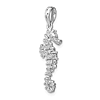 14k White Gold 3-D Seahorse Pendant 7/8in
