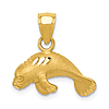14k Yellow Gold Small Manatee Pendant
