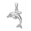 14k White Gold Jumping Dolphin Pendant 5/8in