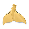 14k Yellow Gold Curved Whale Tail Slide Pendant 7/8in
