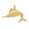 14k Yellow Gold Marlin Fish Pendant 1in