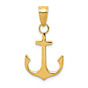 14k Yellow Gold Small Anchor Pendant 5/8in
