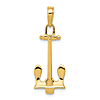 14k Yellow Gold 3-D T-Bar Anchor Pendant 1in