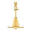 14k Yellow Gold Danforth Anchor Pendant 1.5in