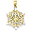 14kt Two-tone Gold 3/4in Snowflake Pendant