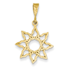 14kt Yellow Gold 3/4in Polished Sun Pendant
