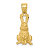 14k Yellow Gold Rabbit Pendant 3/4in