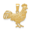 14k Yellow Gold Rooster Pendant 3/4in