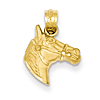14kt Yellow Gold 1/2in Horse with Collar Pendant