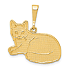 14k Yellow Gold Russian Blue Cat Pendant