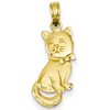 14kt Yellow Gold 3/4in Bowtie Cat Pendant