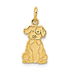 14k Yellow Gold Puppy with Bowtie Pendant 1/2in