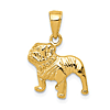 14k Yellow Gold Small Bulldog Pendant