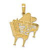14k Yellow Gold Piano Pendant 3/4in